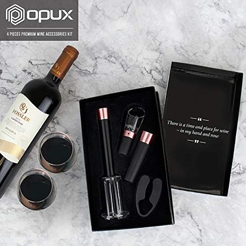 פתיחת בקבוקי יין של Opux הגדר מסיר משאבת לחץ אוויר מסיר פקק | ערכת אביזרי פתיחת יין מחט | קופסת מתנה של פתיחת